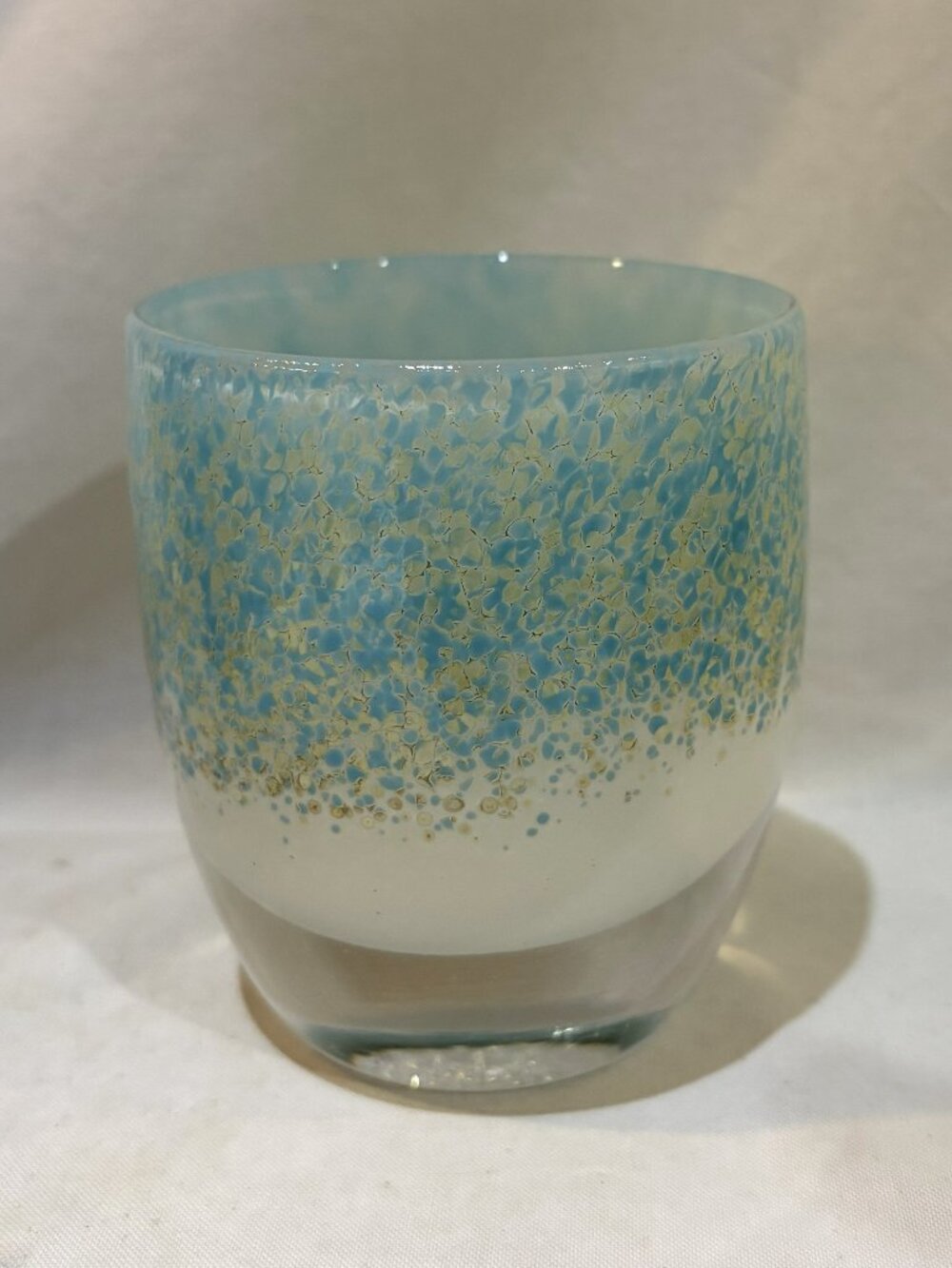 Glassybaby Candle Votive Tealight Holder Above the Clouds #2230 New with Sticker